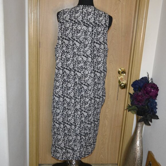 Kate & Mallory Elephant Print Sleeveless Long Light Weight Boho Open Cardigan - Picture 9 of 10